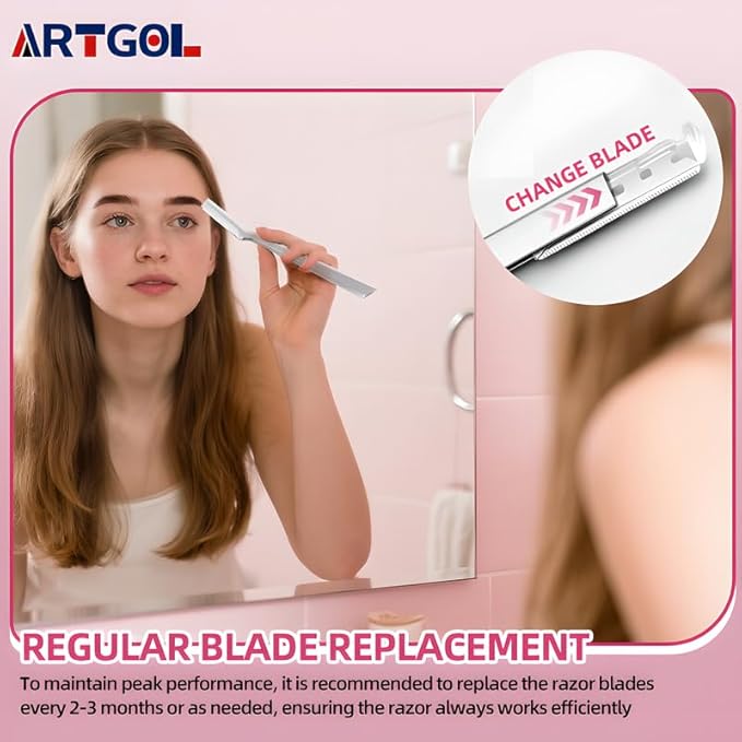 40 Count Facial Razor Replacement Blades Be suitable for Twee zerman Stainless steel blade-VivaGrace Women