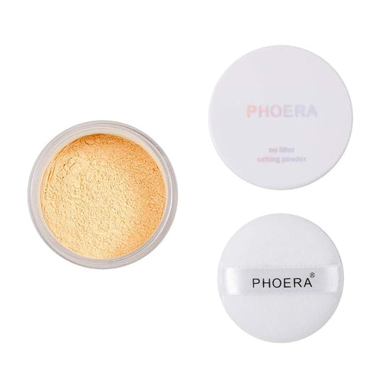PHOERA Setting Powder Controls Oil,Setting Powder Makeup Light,Loose Powder Makeup Coverage,Loose Setting Powder Mini,0.17oz (03#BANANA)-VivaGrace Women