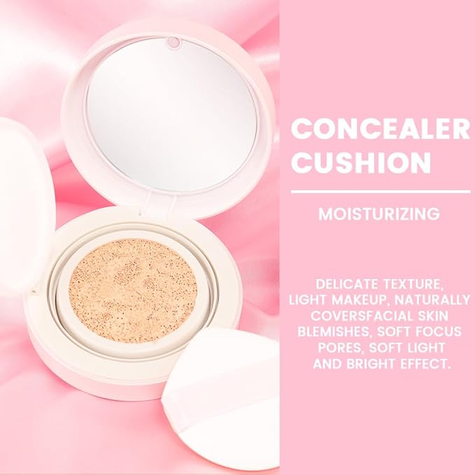 Nuder Cushion Foundation,Natural Beige for Light With Neutral Skin Tone,Long-Lasting,Lightweight,Flawless Coverage,Dewy Finish,Concealing Blemishes and Under-eye Bags for All Skin Types-VivaGrace Women