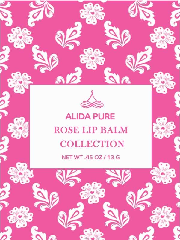 Rose Lip Balm Collection, Vegan Set, Beeswax Free, with Organic Jojoba and Avocado Oil, Vitamin E, Natural Moisturizer for Dry, Chapped Lips, 3 Tube Set-VivaGrace Women