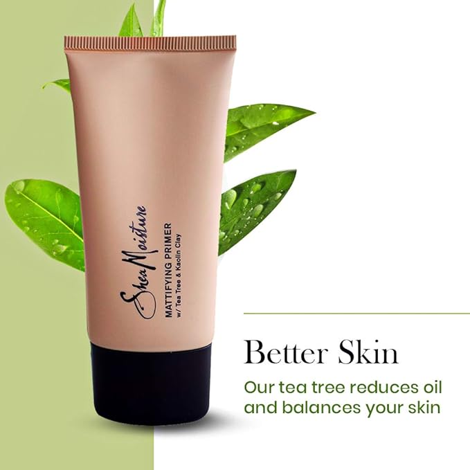 SheaMoisture Mattifying Primer - Matte Face Primer Hydrates and Balances Skin - Made with Organic Shea Butter, Tea Tree and Kaolin Clay (Good for oily, acne prone or sensitive skin) 1 Pack (1.7oz)-VivaGrace Women