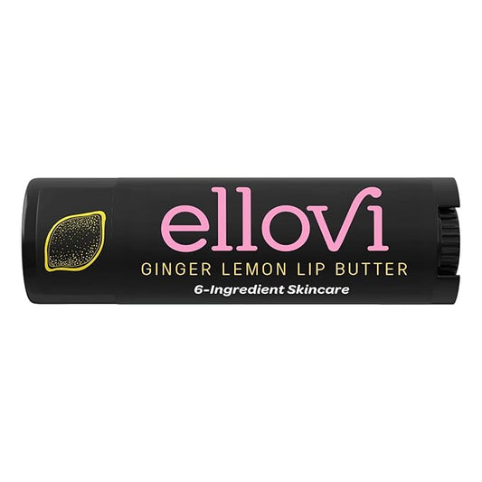 Natural Lip Butter Lip Balm - Ginger Lemon - Pure Enough to Eat - Made With Just 6 Vegan Ingredients - 100% Natural & Organic Moisturizing Lip Care for All Day Hydration (Single)-VivaGrace Women