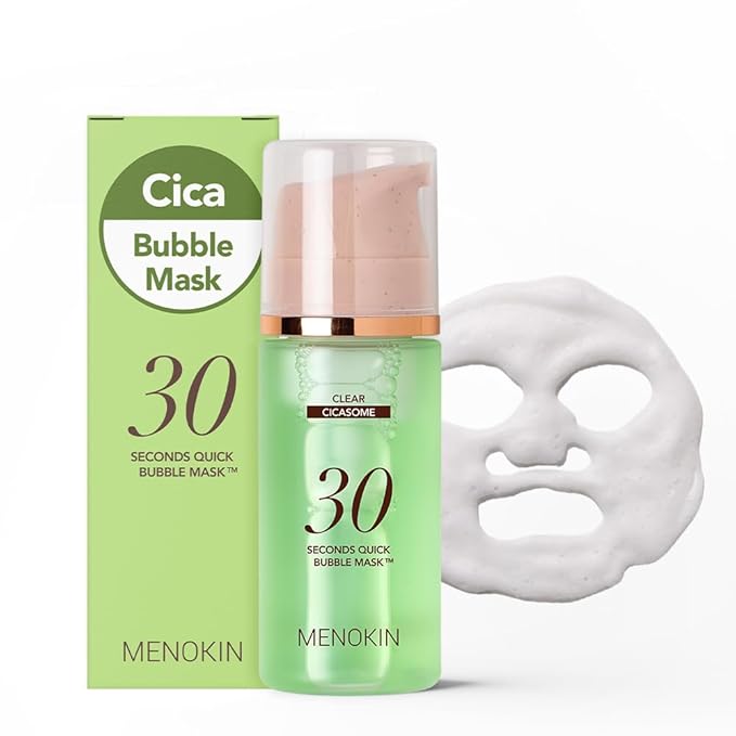 MENOKIN 30 Seconds Quick Bubble Mask [CLEAR] - [Cica] in Micro-bubbles For Soothing & Skin Strengthening, Hydration, Clearer Complexion, Korean Skin Care Essential, 70 Uses, 3.21 fl.oz-VivaGrace Women