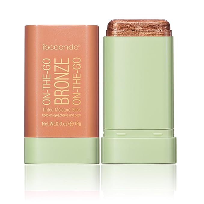 Multi-Use Makeup Blush Stick, Tinted Solid Moisturizer On-the-Go Blush, Multi-use Cream Blush Stick for Cheek & Eyes & Lips, Waterproof Natural Nude Makeup for All Skin (3# Rich Glow)-VivaGrace Women
