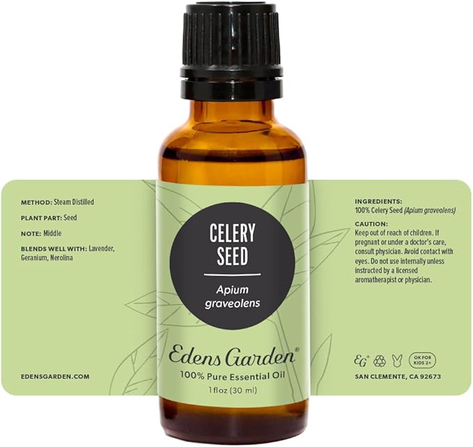 Edens Garden Celery Seed Essential Oil- 100% Pure Premium Grade, Undiluted, Natural, Therapeutic, Aromatherapy, The Best for Diffuser, Skin, Candle, Laundry 30 ml (1 fl oz)-VivaGrace Women