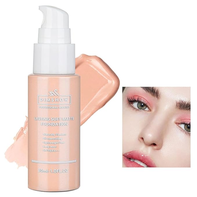 Flawless Matte Liquid Foundation Makeup, Vegan & Cruelty-Free, Liquid Oil-Free Foundation Face Makeup for Combination & Oily Skin, Longwear Medium-Full Coverage (03, 30ml)-VivaGrace Women