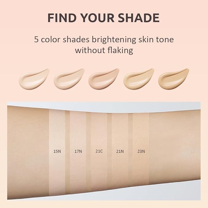 MOONSHOT KOREA Conscious Fit Cushion Foundation Flawless Coverage,Glass skin,Long-Lasting, Lightweight, Buildable Coverage,k-beauty (21N Cosmic Vanilla, [refill] Conscious Fit Cushion)-VivaGrace Women