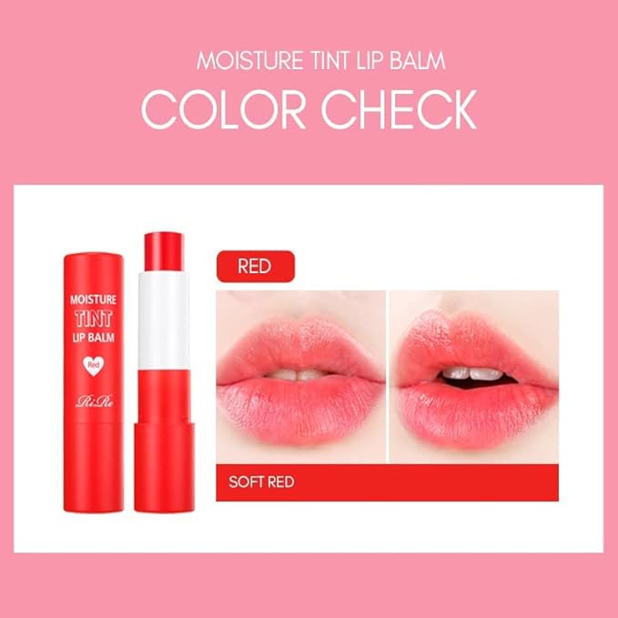 Moisture Tint Lip Balm-Vegetable oil, Shea butter, Avocado Oil-Long-lasting colors,Lip Repair,Dry Lip Treatment-Moisturizing Lip Care 0.12oz. (Red)-VivaGrace Women