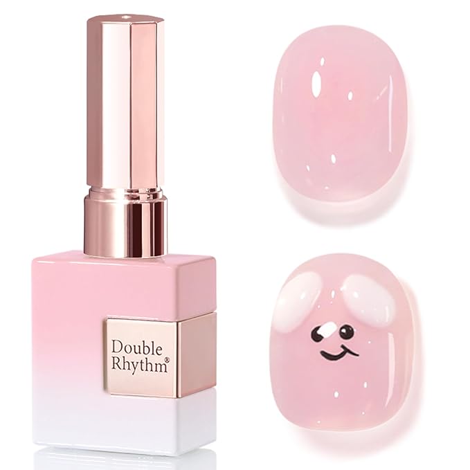 Double Rhythm 0.50 OZ Translucent Gel Polish Same Color Same Bottle Sheer Pastel Neutral Natural Milky 15 ML Jelly UV Nail Art DIY at Home (Pink-A1623)-VivaGrace Women