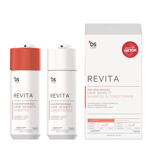 DS Labs Revita Shampoo and Conditioner – High-Performance Hair Density Shampoo & Conditioner, Volumizing & Thickening, Fuller, Healthier-Looking Hair, Sulfate & Silicone Free, For Men & Women, 205mL-VivaGrace Women
