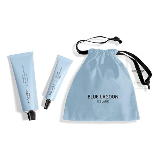 Blue Lagoon - Hand Cream + Lip Balm Care Set | Sustainable, Bioactive Luxury Skincare-VivaGrace Women