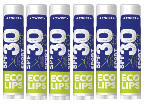Eco Lips Classic Sport Broad Spectrum Sunscreen Lip Balm 6-Pack - Made in USA (Classic Vanilla SPF 30)-VivaGrace Women