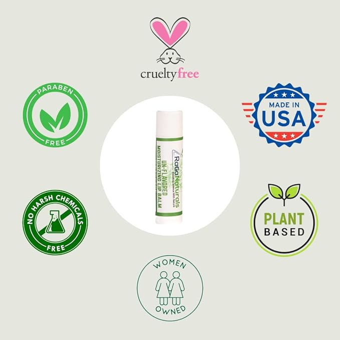 Unscented Lip Balm - 100% Natural Fragrance Free Moisturizing Lip Care for All Day Hydration - Original Beeswax, Shea Butter, Jojoba Oil, Vitamin E Infused - Pack of 4-VivaGrace Women