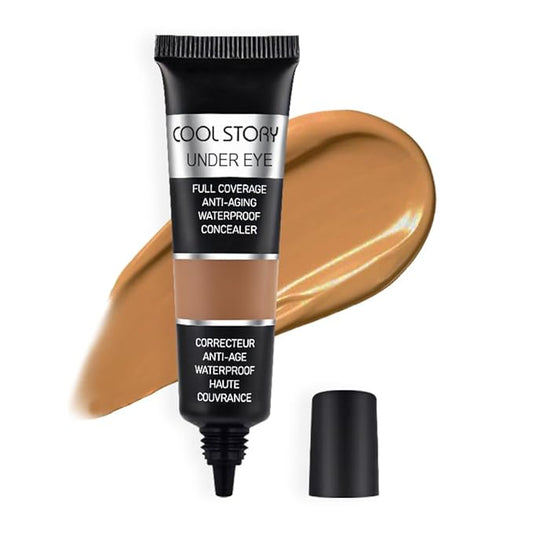 Pro Under Eye Full Coverage Liquid Concealer to Cover Dark Circles, Scars, Redness, Spots, Fine Lines, Corrector Anti-Aging Natural Finish, Moistening Smooth Cream, Waterproof 0.4 fl oz - Tan#-VivaGrace Women