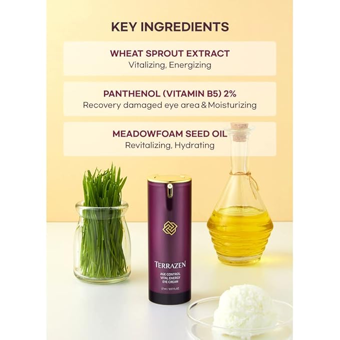 Age Control Vital Energy Eye Cream 0.57 fl. Oz. (17ml), Plant Stem Cell + Real Protein + Hyaluronic Acid + Vitamin infused eye cream, Wrinkle Care Eye cream, K-Beauty-VivaGrace Women