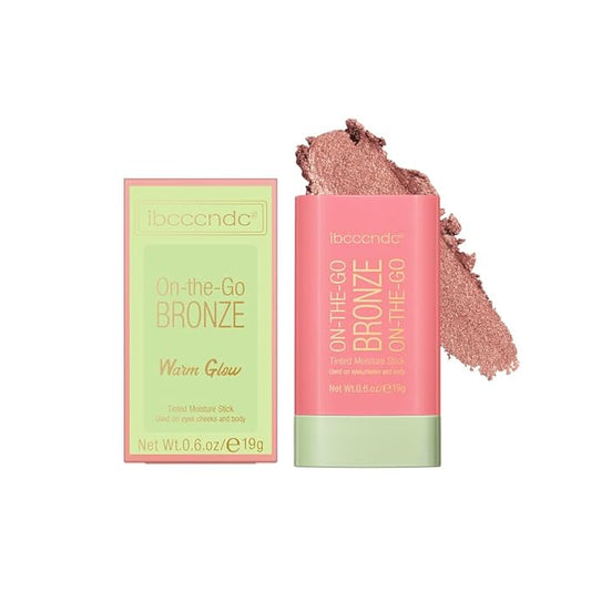 Multi-Use Makeup Bronzer Stick for Effortless Glow - Hydrating Solid Moisturizer with Natural Bronze Tint for Eyes, Lips & Cheeks (# 1Warm Glow)-VivaGrace Women