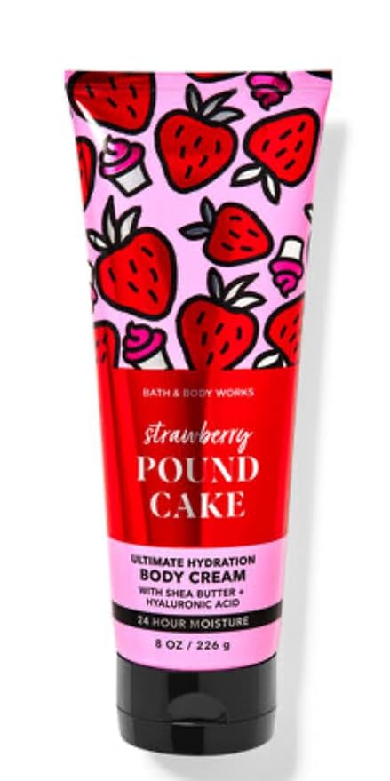 White Barn - Bath and Body Works - Gift Set 2 Piece Bundle - with Gift Bag HELLO GORGEOUS (Strawberry Pound Cake)-VivaGrace Women