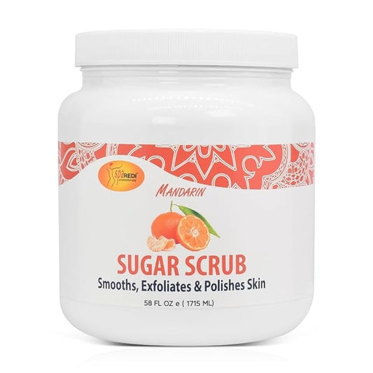 SPA REDI Sugar Scrub - Exfoliating, Moisturizing, Hydrating and Nourishing, Glow, Polish, Smooth and Fresh Skin - Body Exfoliator, Mandarin - 58 Oz-VivaGrace Women