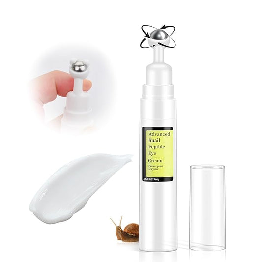 Advanced Snail Peptide Eye Cream for Dark Circles & Puffiness, Snail Mucin Eye Cream with Niacinamide Reduce Wrinkles & Fine Lines, 1 Pcs Under Eye Roller Cream for Moisturizing.-VivaGrace Women