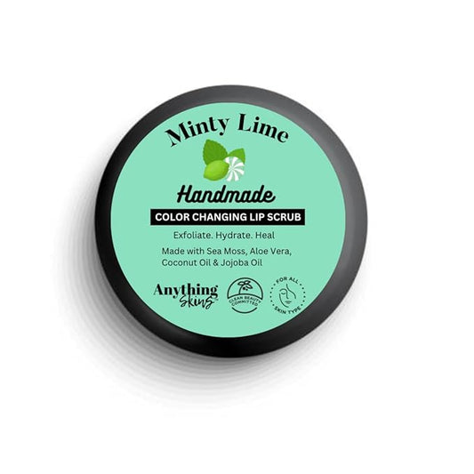 Handmade Anything Skins 100% Natural Color Changing Lip Scrub Conditioning Moisturizing Exfoliator Gentle Exfoliant, Sugar Polish and Scrubber for Chapped Dry Lips, 1oz (Minty Lime, 1oz)-VivaGrace Women