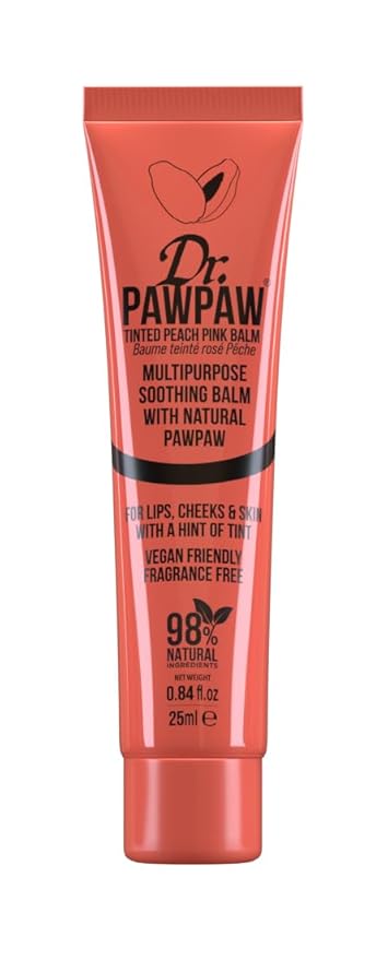 Tinted Peach Pink, Multi-Purpose Natural No Fragrance Balm for Hydrating Lips, Skin, Hair, Cuticles, Nails & Beauty Finishing (25 ml)-VivaGrace Women