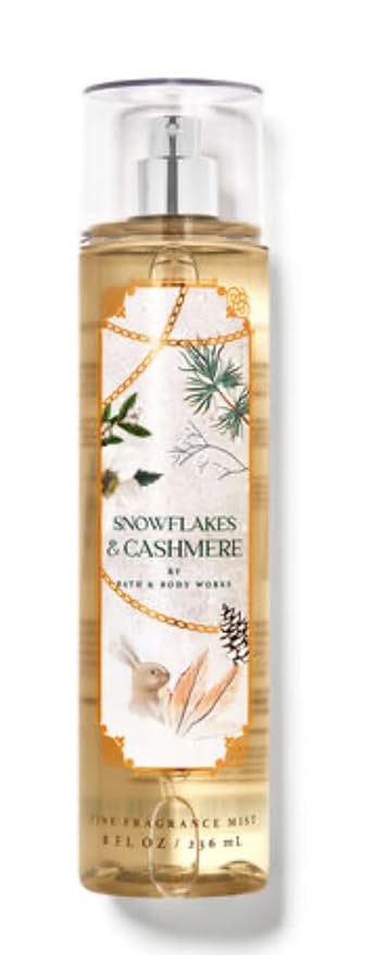 Bath & Body Works - Snowflakes & Cashmere - 3 Piece Bundle - Spray - Lotion Body - Shower Gel - Full Size and Hello Gorgeous Gift Bag.-VivaGrace Women