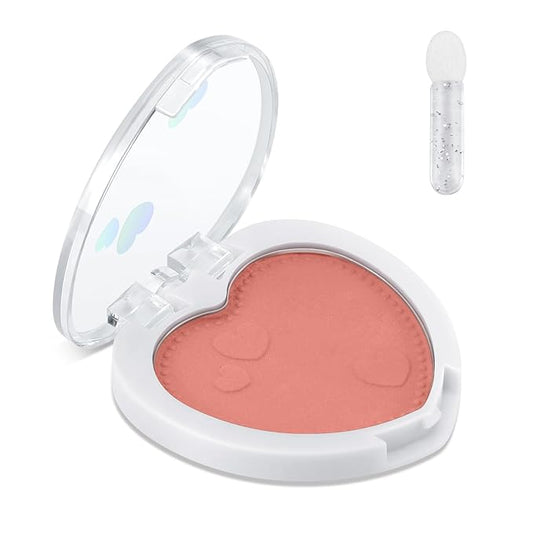 Boobeen Powder Blush Matte Pressed Blush Palette, Highly Pigmented Cream Pink Blusher for Cheeks, Blusher Compact Powder Makeup Lightweight Easily Blends, Single Color Rouge Powder-VivaGrace Women