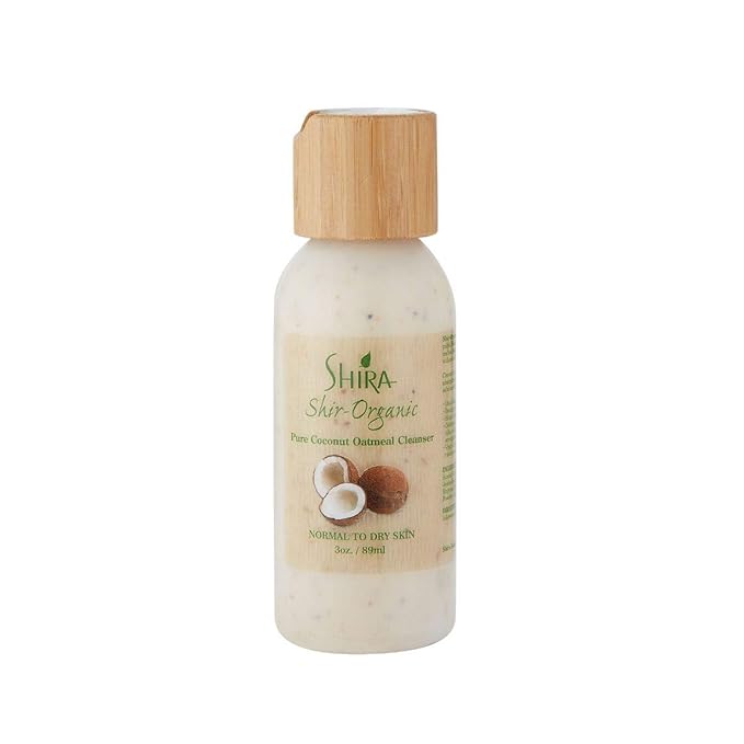 Shira Shir-Organic 4 pack for Normal to Dry Skin - Coconut Oatmeal Cleanser, Pomegranate Toner & Apricot Moisturizer & AHA Treatment Scrub-VivaGrace Women