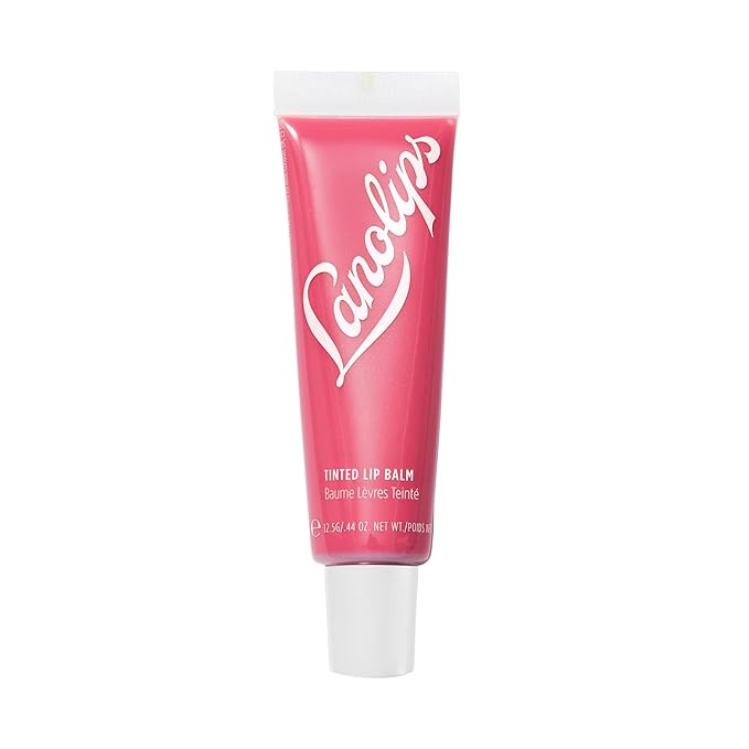 Lanolips Tinted Balm, Rhubarb - Moisturizing Lip Tint with Lanolin and Gloss for Shiny, Hydrated Lips - Hydrating Lip Balm for Dry Lips (12.5g / 0.44oz)-VivaGrace Women