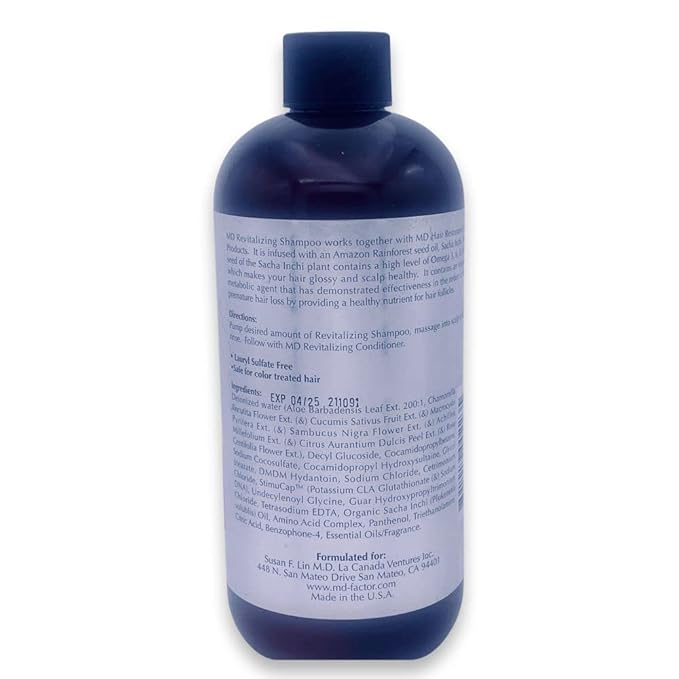 MD Revitalizing Shampoo for Men & Women – Sulphate-Free Hair Thinning Shampoo with Aloe Vera, Chamomile – Hair Loss, Regrowth Anti Thinning Shampoo for All Hair Types-VivaGrace Women