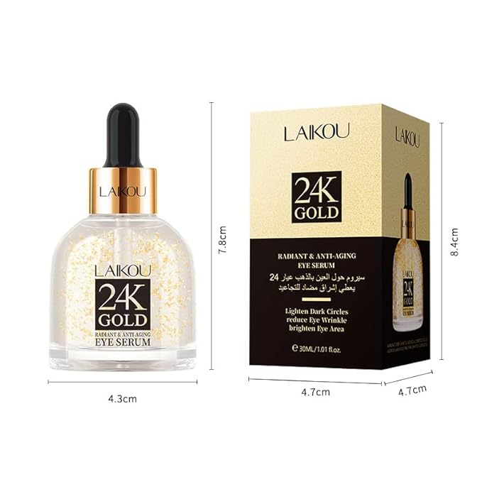 AKARY 24K Gold Eye Serum, Under-eye Firming Serum for Reduces Puffy Eyes, Dark Circles, Fine Lines, Under Eye Bags, Tightening, Hydrating Face Serum, Treatment for Skin Care with Nicotinamide and Vitamin E-VivaGrace Women