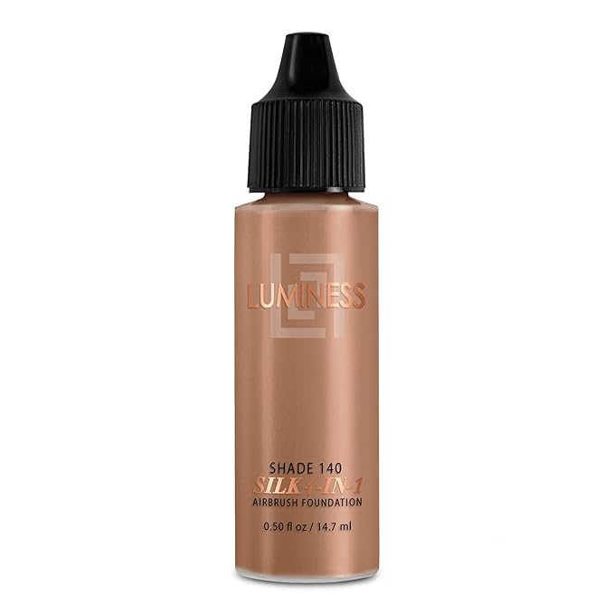 Luminess Air Silk 4-In-1 Airbrush Foundation- Foundation, Shade 140 (.5 Fl Oz) - Sheer to Medium Coverage - Anti-Aging Formula Hydrates and Moisturizes - Professional Makeup Kit for Cordless Air Brush-VivaGrace Women