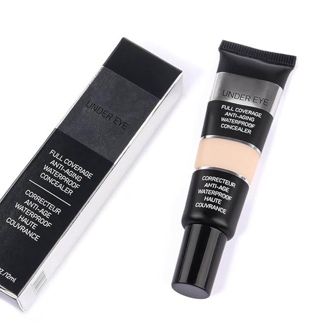 Pro Under Eye Full Coverage Liquid Concealer to Cover Dark Circles, Scars, Redness, Spots, Fine Lines, Corrector Anti-Aging Natural Finish, Moistening Smooth Cream, Waterproof 0.4 fl oz - Light#-VivaGrace Women