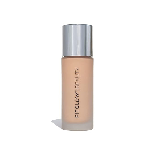 Fitglow Beauty - Natural Foundation+ Photo-Filtering Foundation | Vegan, Woman-Owned Clean Beauty (F3 - Light Medium Cool, Peach Undertones)-VivaGrace Women