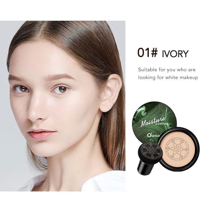 Mushroom Head Air Cushion BB Cream Foundation Cream for Face Makeup Concealer Cushion for Face Comestics Make Up Cushion Compact Natural-VivaGrace Women