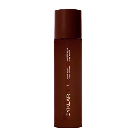 Vitamin C Body Oil for Women and Men. Moisturizing Sacred Santal Scented Body Serum for Glowing Skin. Nourishing, Hydrating After-Shower and Bath Skin Care Moisturizer, 4.2 Fl Oz-VivaGrace Women