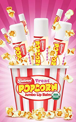 TREAT Jumbo Lip Balm, Organic & Cruelty Free (.50 OZ) (BUTTERED POPCORN BALM)-VivaGrace Women