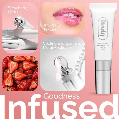 Tinted Lip Balm Elixir for OIder Women, Hydrating Vegan Lip Care with Sheer Color & Moisturizing Glow – Non-Sticky Nourishing, Lip Plumping Treatment for Soft, Smooth Lips (Strawberry 10ml)-VivaGrace Women