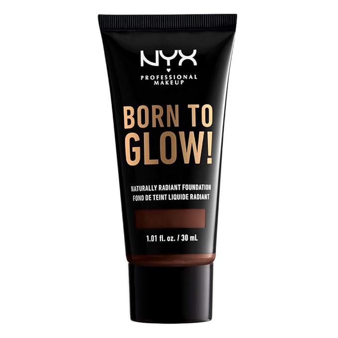 NYX PROFESSIONAL MAKEUP Born To Glow Naturally Radiant Foundation, Medium Coverage - Deep Espresso-VivaGrace Women