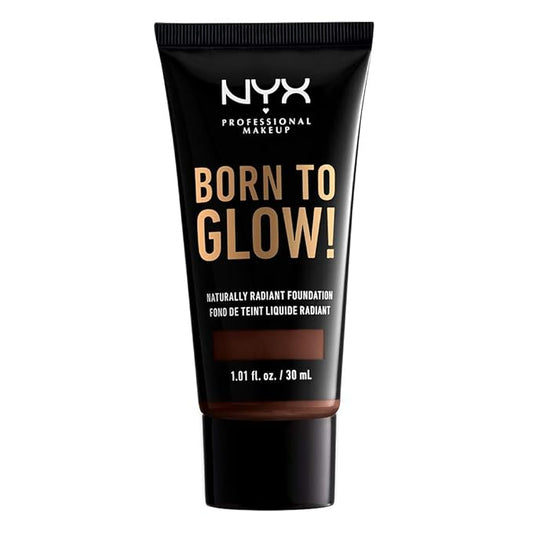 NYX PROFESSIONAL MAKEUP Born To Glow Naturally Radiant Foundation, Medium Coverage - Deep Espresso-VivaGrace Women