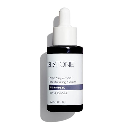 Glytone Micro-Peel Lactic Superficial Retexturizing Serum | Anti-Aging AHA Exfoliating Serum for Face with 10% Lactic Acid | Hydrates, Brightens & Reduces Wrinkles | Paraben-Free - 1 Fl oz-VivaGrace Women