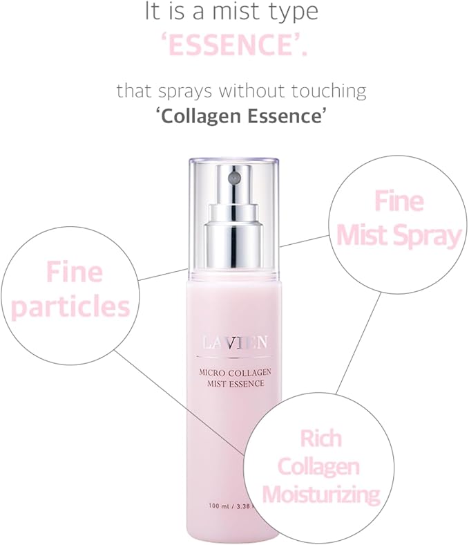 Lavien Micro Collagen Mist Essence - Hydrating Facial Spray, Redness and Smooth Skin - Suitable All Skin Types - 3.38 Fl Oz Bottle-VivaGrace Women