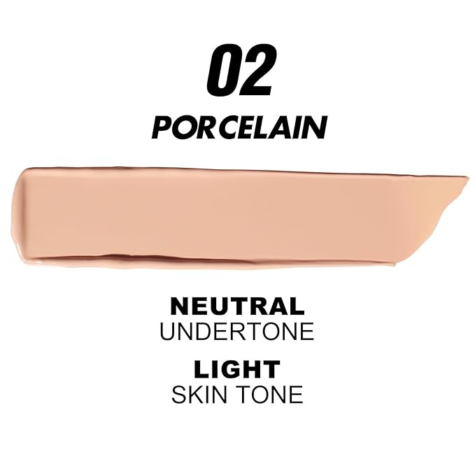 FOCALLURE 2 Pcs Liquid Foundation, Skin Evolution Foundation + Concealer, Full Coverage Foundation Makeup, Durable, Waterproof, Oil-Control, Hides Wrinkles & Lines, Porcelain-VivaGrace Women