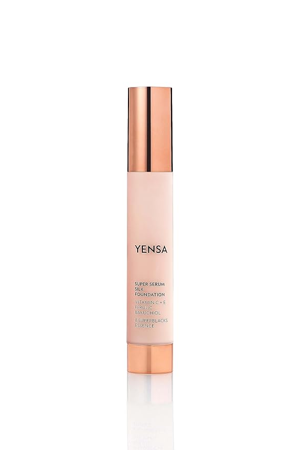 YENSA Super Silk Foundation - Full Coverage, Age-defying complex of Vitamin C, E, Ferulic, and Bakuchiol Oil (Fair 1) 1.0 fl oz-VivaGrace Women