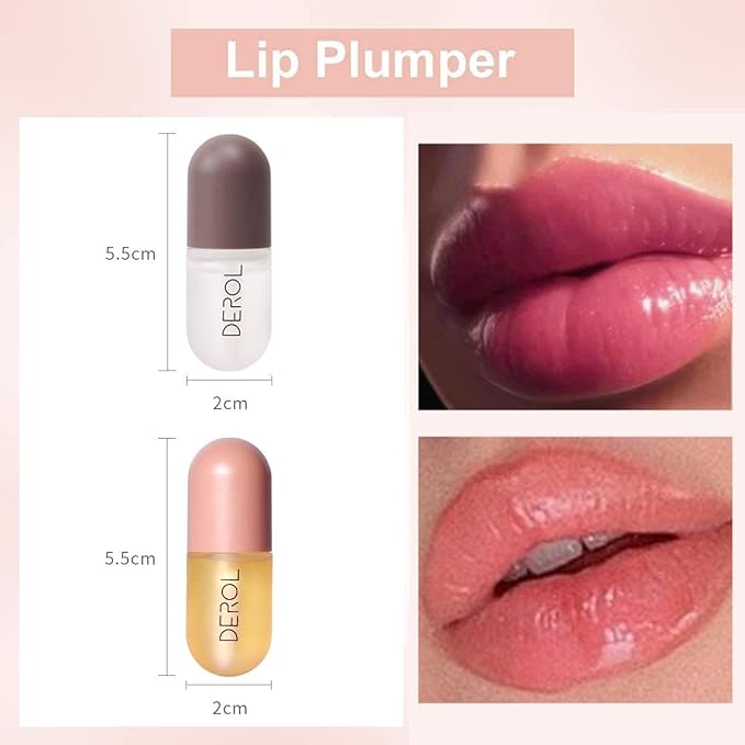 Lip Plumper Set, Day and Night Lip Plumper Gloss/Plumping Lip Balm/Lip Cosmetics Lip Mask for All Day-VivaGrace Women