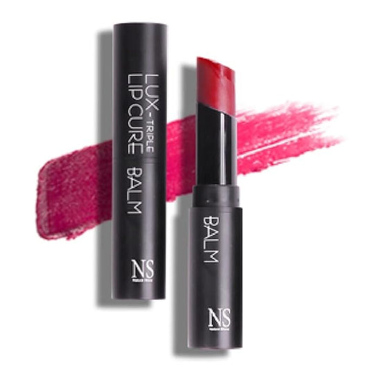 NATURAL SHINE Lux Triple Lip CURE Balm HERA (Pink Red) | Chapstick Hydration and Exfoliator | Overnight Lip Treatment Care Deep Nourishing for Dry Cracked Chapped Lips (0.17oz)-VivaGrace Women