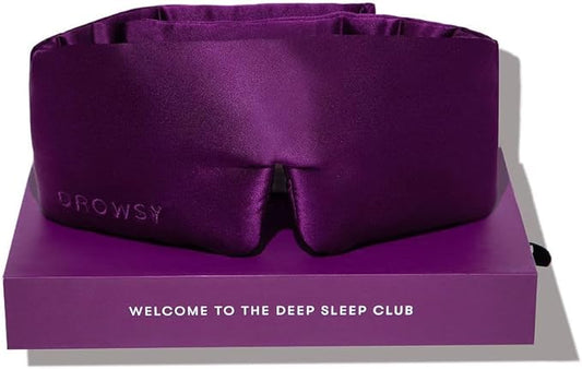 DROWSY Silk Sleep Mask. Face-Hugging, Padded Silk Cocoon for Luxury Sleep in Total Darkness. (Purple Martini)-VivaGrace Women