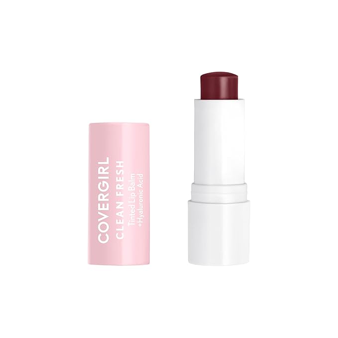 CoverGirl Clean Fresh Tinted Lip Balm, Vegan Formula, Hydrating, Natural Finish, Cruelty Free, Bliss You Berry, 1 Count-VivaGrace Women