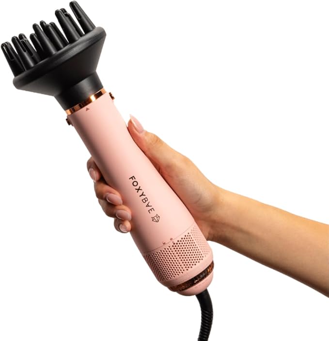 FoxyBae 4-in-1 Hot Air Styler: Blow Dryer Brush, Diffuser, Curling Barrel & Drying Cylinder - Blush Super Styler-VivaGrace Women