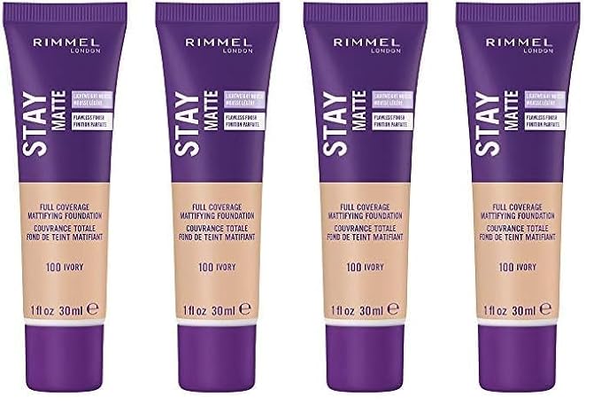 Rimmel Stay Matte Liquid Foundation, Ivory, 1 Fl Oz, 2 Count (Pack of 2)-VivaGrace Women